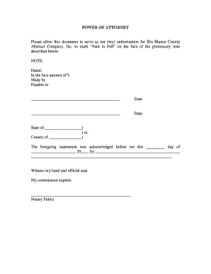 Power of Attorney for Promissory Note