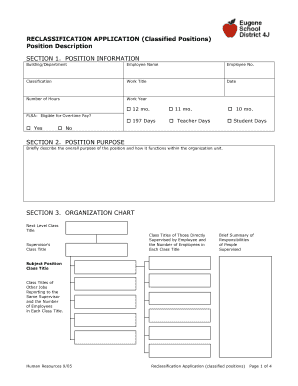 Reclassification Application for Classified Positions