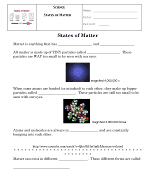 Science Worksheet States of Matter