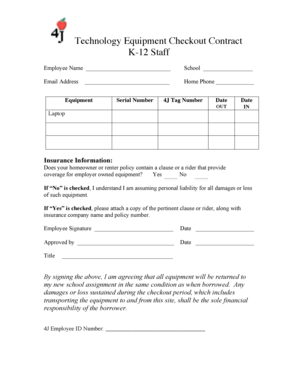 Technology Equipment Checkout Contract