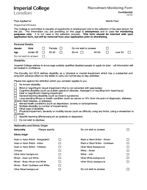 Recruitment Monitoring Form