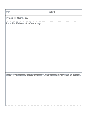 Extended Essay Provisional Title Form