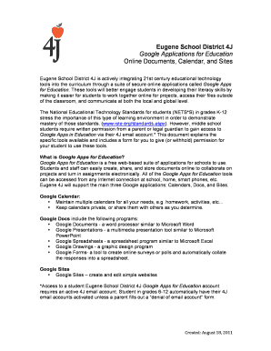 Google Apps for Education Permission Form