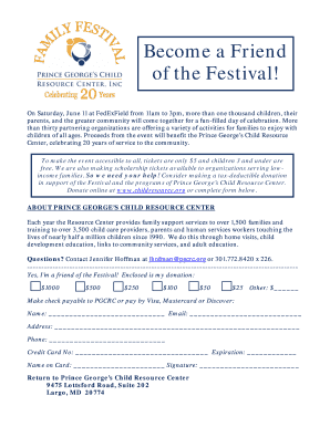 Festival Donation Form