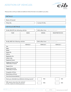 Vehicle Addition Form