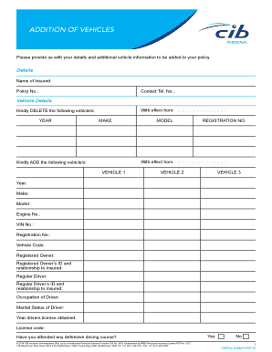 Vehicle Addition Form