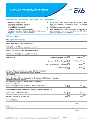 Supplier Information Form