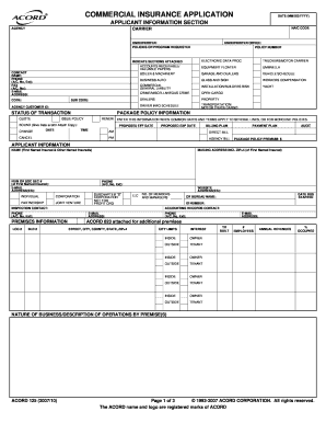 Commercial Insurance Application Form
