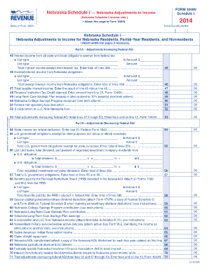 Nebraska Schedule I — Nebraska Adjustments to Income