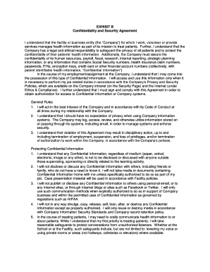 Confidentiality and Security Agreement