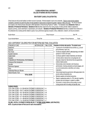 BSN Student Clinical Evaluation Tool