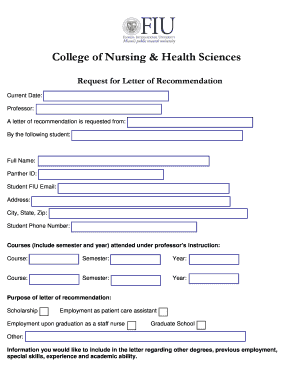 Request for Letter of Recommendation