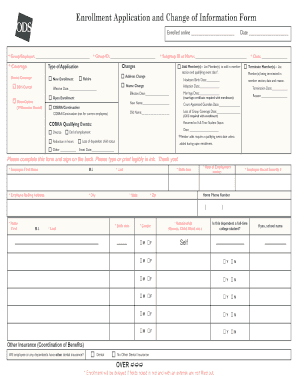 Dental Enrollment Application Form
