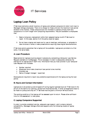 A picture of the laptop policy for employees document