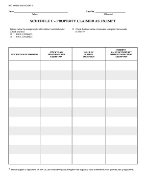 Official Form 6C - Schedule C - Property Claimed as Exempt
