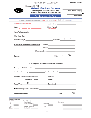 New Employee Hire Form