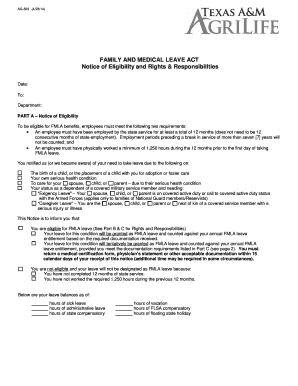 FMLA Notice of Eligibility and Rights & Responsibilities