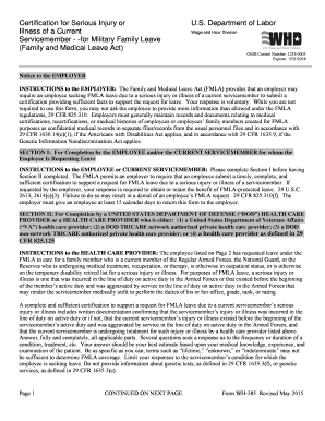 Certification for Serious Injury or Illness of a Servicemember