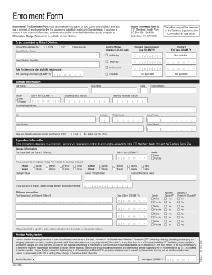Saskatchewan Teacher Enrolment Form