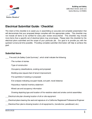Electrical Submittal Guide Checklist