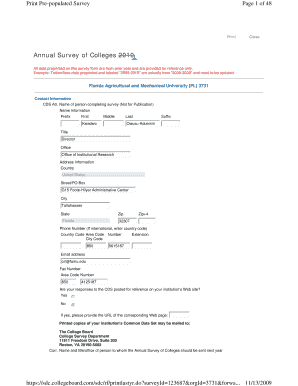 Annual Survey of Colleges 2010