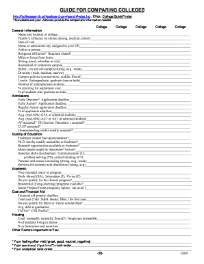 College Comparison Guide