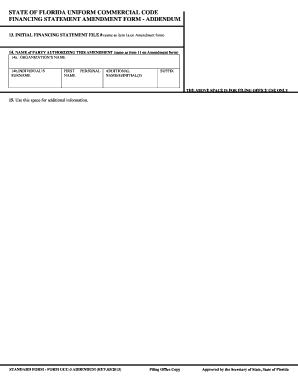 Florida UCC-3 Financing Statement Amendment Addendum