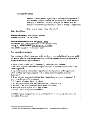 Infertility Insurance Coverage Request Letter