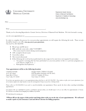 Genetic Counseling Appointment Intake Form