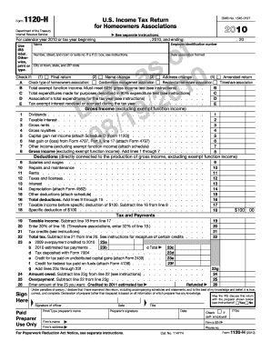 Form 1120-H U.S. Income Tax Return for Homeowners Associations