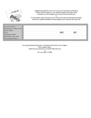 Association Tax Data Form