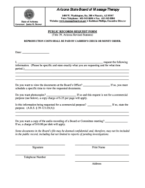 Arizona Public Records Request Form