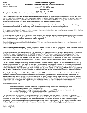 Florida Disability Retirement Application