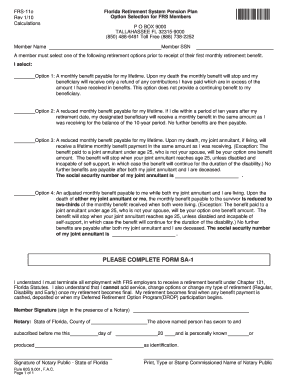 Florida Retirement System Pension Plan Option Selection