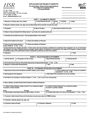 USTA Application for Disability Benefits