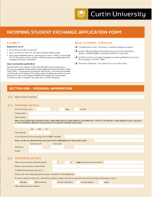 Incoming Student Exchange Application Form