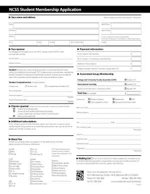 NCSS Student Membership Application