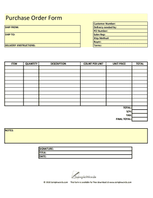 Purchase Order Form