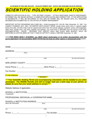 New Jersey Scientific Holding Application