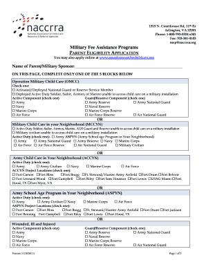 Military Fee Assistance Program Application