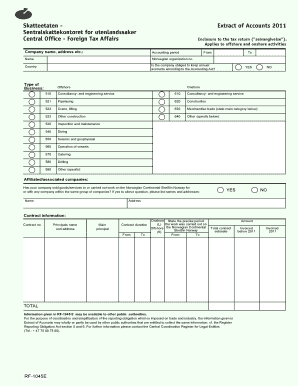 Norwegian Extract of Accounts 2011