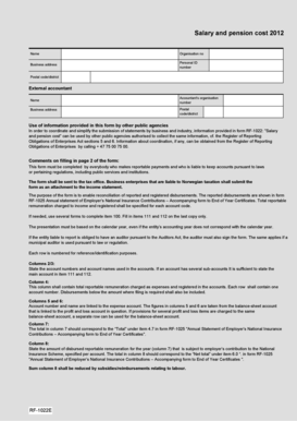 Norwegian Salary and Pension Cost Form