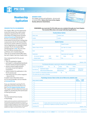 Psi Chi Membership Application Form