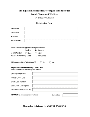 Registration Form - 8th International Meeting of the Society for ...