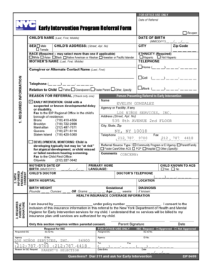 Early Intervention Program Referral Form