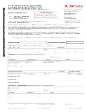 Kundendienstanforderung Systemtechnik