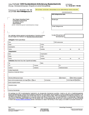 GDD Kundendienst-Anforderung