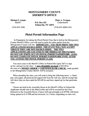Fillable Online Pistol Permit Information/Application (PDF ...