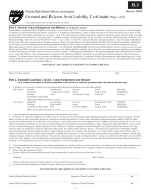 Florida High School Athletic Association Consent and Release Form