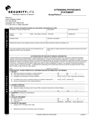 Attending Physician's Statement
